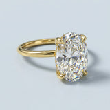 Oval Hidden-Halo Lab-Grown Diamond Ring — 2.00 ct Centre Minimum