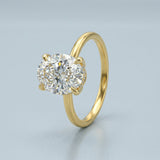 Oval Hidden-Halo Lab-Grown Diamond Ring — 2.00 ct Centre Minimum