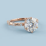 Round Brilliant Cut Diamond Hidden Halo Unique Sides