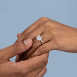 Round Split-Side Hidden-Halo Lab-Diamond Ring — 2.00 ct Centre Minimum