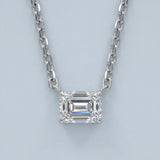 Elegant Emerald-Cut Diamond Pendant Necklace