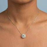 Classic Halo Round Brilliant Lab Grown Diamond Pendant Halo 1.20 carat.