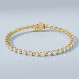 Pear shape Lab Grown Diamond Tennis Bracelet 4.50 cttw