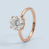 Oval Hidden-Halo Lab-Grown Diamond Ring — 2.00 ct Centre Minimum