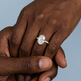 Hidden Halo Oval Brilliant Cut French Cut Pavè