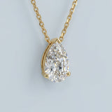 Pear Brilliant Cut Lab Grown Diamond Solitaire Necklace