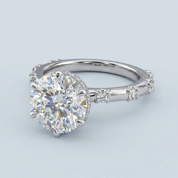 Front view of the white gold engagement ring