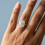 Oval Hidden-Halo Lab-Grown Diamond Ring — 2.00 ct Centre Minimum