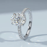 Hidden Halo Oval Brilliant Cut French Cut Pavè