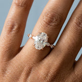 Lab-Grown Oval Diamond Ring with Alternating Accents