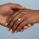 Hidden Halo Pear Brilliant Cut, With Side Diamonds