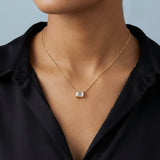Elegant Emerald-Cut Diamond Pendant Necklace