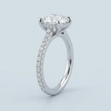 Cushion Brilliant Cut Diamond Hidden Halo French Cut Pavé sides