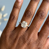 Cushion Brilliant Cut Diamond Hidden Halo French Cut Pavé sides