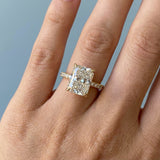 Perfect Hidden Halo Radiant Cut, French Cut Pavé sides, 2.00+ ct, D-E/VS