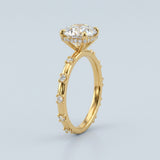 Round Brilliant Cut Diamond Hidden Halo Unique Sides