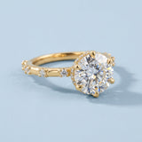 Round Brilliant Cut Diamond Hidden Halo Unique Sides