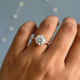 Round Brilliant Cut Diamond Hidden Halo Unique Sides