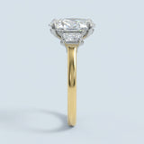 Two-Tone Oval Cut Diamond Three Stone Engagement Ring