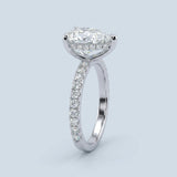 Hidden Halo Pear Brilliant Cut, With Side Diamonds