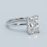 Melisande Radiant cut Solitaire Diamond Ring 3.00 + ct, E/VS