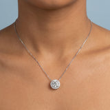 Classic Halo Round Brilliant Lab Grown Diamond Pendant Halo 1.20 carat.