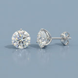 Martini 3-prong: 1.80 Carat D-E Color, VS2-VS1 Clarity, Lab-Grown Diamond Earrings – Timeless Brilliance Redefined