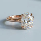 Cathedral Lines Oval Diamond Solitaire