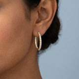 Lab Diamond Inside Out Hoops Earrings 1.00 ct