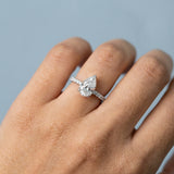 Hidden Halo Pear Brilliant Cut, With Side Diamonds