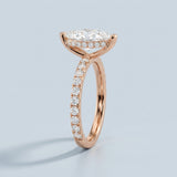 Hidden Halo Pear Brilliant Cut, With Side Diamonds