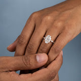 Lab-Grown Oval Diamond Ring with Alternating Accents