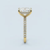 Perfect Hidden Halo Radiant Cut, French Cut Pavé sides, 2.00+ ct, D-E/VS