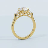 Classic Three-Stone Oval Lab-Grown Diamond Engagement Ring