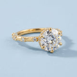 Round Split-Side Hidden-Halo Lab-Diamond Ring — 2.00 ct Centre Minimum
