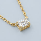 Elegant Emerald-Cut Diamond Pendant Necklace