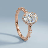 Round Brilliant Cut Diamond Hidden Halo Unique Sides