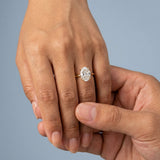 Oval Hidden-Halo Lab-Grown Diamond Ring — 2.00 ct Centre Minimum