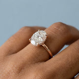 Oval Hidden-Halo Lab-Grown Diamond Ring — 2.00 ct Centre Minimum