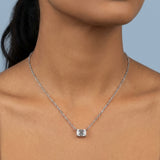 Elegant Emerald-Cut Diamond Pendant Necklace