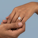 Cushion Brilliant Cut Diamond Hidden Halo French Cut Pavé sides