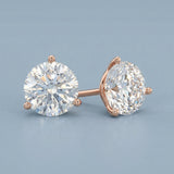 Martini 3-prong: 1.80 Carat D-E Color, VS2-VS1 Clarity, Lab-Grown Diamond Earrings – Timeless Brilliance Redefined