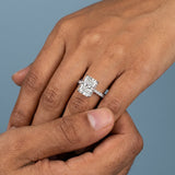 Perfect Hidden Halo Radiant Cut, French Cut Pavé sides, 2.00+ ct, D-E/VS