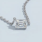 Elegant Emerald-Cut Diamond Pendant Necklace