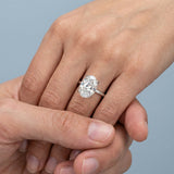 Oval Hidden-Halo Lab-Grown Diamond Ring — 2.00 ct Centre Minimum