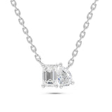 TOI ET MOI Emerald & Pear cut Lab Grown Diamond Pendant 2.00 ct tw