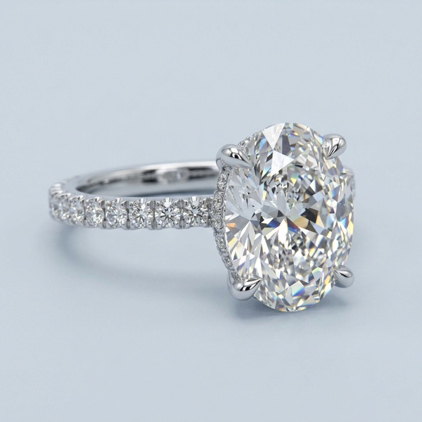 Front view of the white gold engagement ring