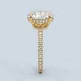 Hidden Halo Oval Brilliant Cut French Cut Pavè 2.00+ CT, D-E/VS