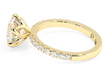 Round Cut Diamond Engagement Ring with Unique Petal Setting