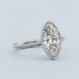 Marquise Diamond Milgrain Bezel Engagement Ring